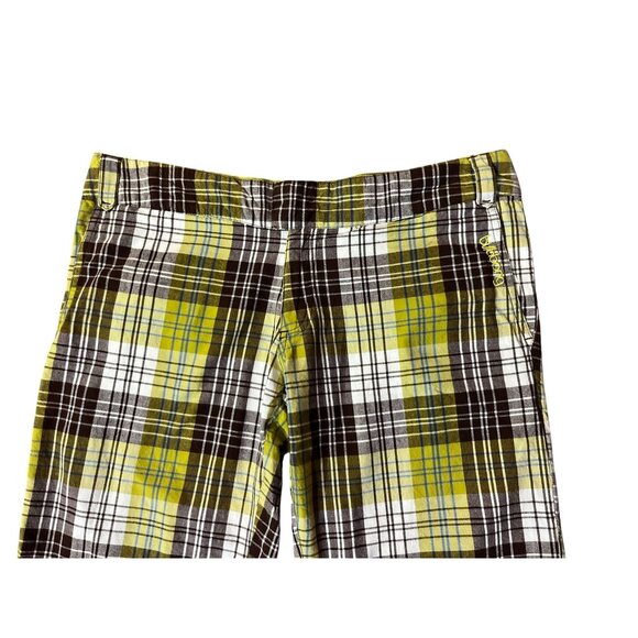 Billabong Shorts Juniors 9 Used Brown Plaid Y2K - Picture 5 of 12